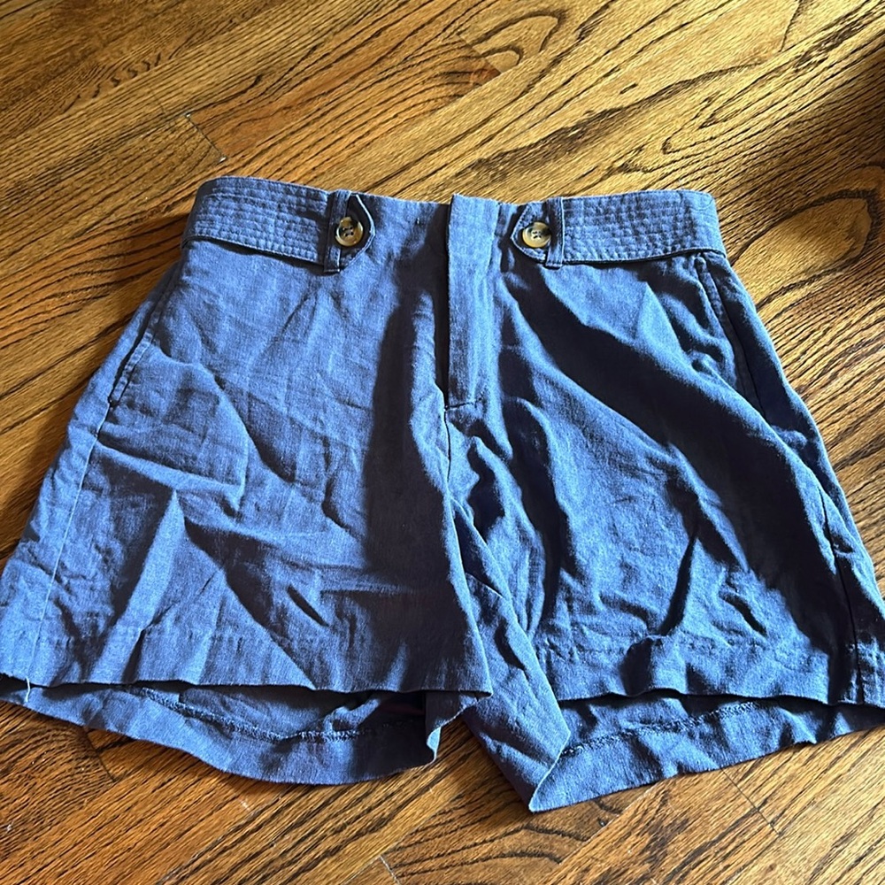Crosby blue linen shorts